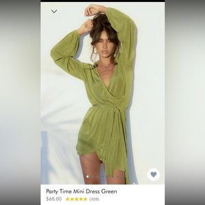 Princess Polly green wrap dress